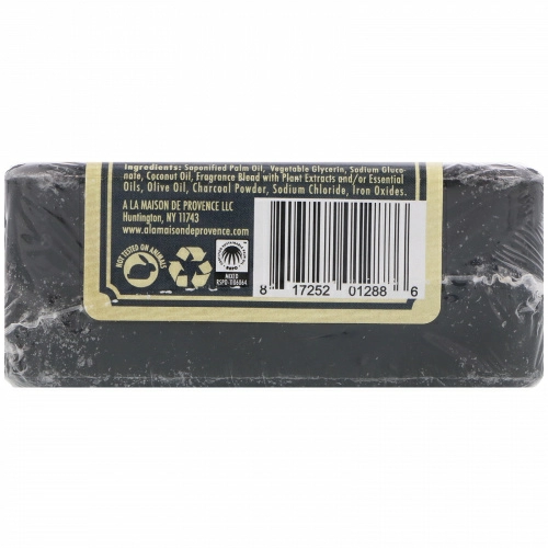 A La Maison de Provence, Кусоковое мыло для рук и тела, уголь, 8,8 унц. (250 г)