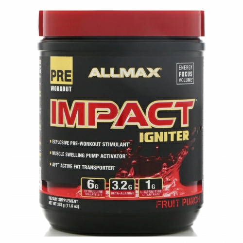 ALLMAX Nutrition, Impact Igniter Pre-Workout, Fruit Punch, 11.6 oz (328 g)