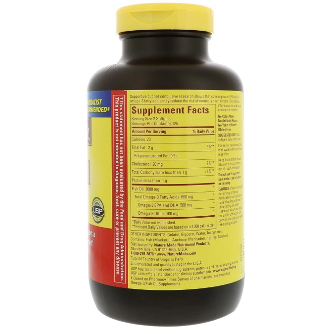 Nature Made, Fish Oil, 1,000 mg, 250 Softgels