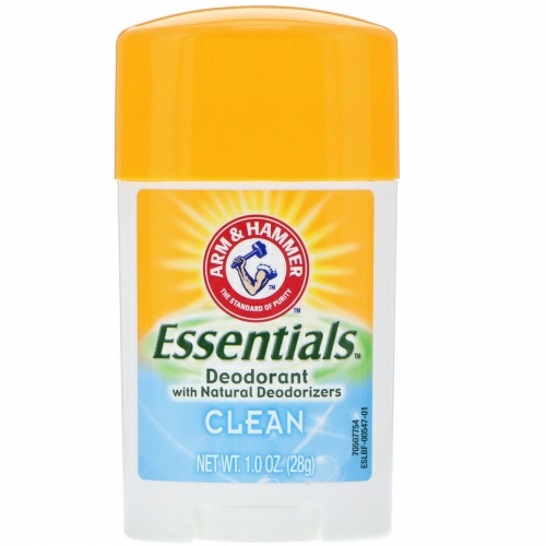 Arm & Hammer, Натуральный дезодорант Essentials, чистый, 28 г