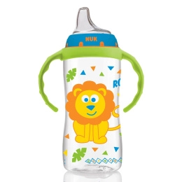NUK, Большая бутылочка для обучения питью, от 9 месяцев, мальчик из джунглей, 1 бутылочка, 10 унций (300 мл)