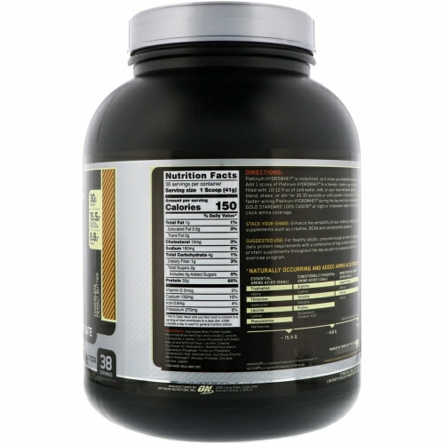 Optimum Nutrition, Platinum Hydro Whey, шоколад-арахисовое масло, 1,59 кг