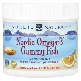 Nordic Naturals, Конфеты в виде рыбок от Nordic с омега-3, мандариновое угощение, 30 конфет