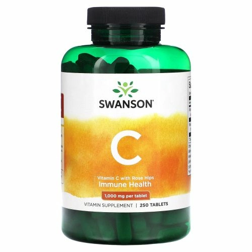 Swanson, Витамин C 1000 mg, с шиповником 100 мг, 250 таблеток