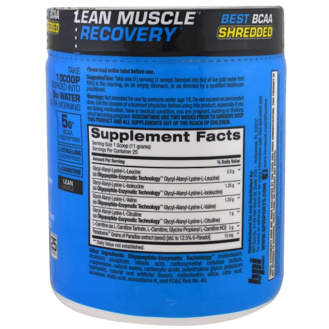 BPI Sports, Лучшие измельченные аминокислоты с разветвленной цепью, формула восстановления сухой мышечной массы, фруктовый пунш, 9,7 унций (275 г)
