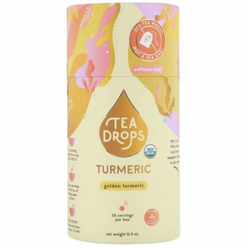Tea Drops, Куркума, без кофеина, 0,3 унции