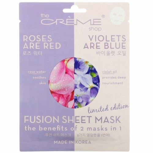 The Creme Shop, Fusion Beauty, тканевая маска с розами и красными фиалками, 5 шт., 125 г (4,40 унции)