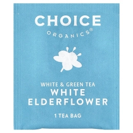 Choice Organic Teas, Белый и зеленый чай, белая бузина, 16 чайных пакетиков, 24 г (0,85 унции)