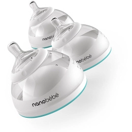 Nanobebe, Переходная бутылочка, этап 2, серая, упаковка из 3 шт. по 8 жидк. унц (240 мл)