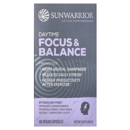 Sunwarrior, Daytime Focus & Balance, 60 веганских капсул