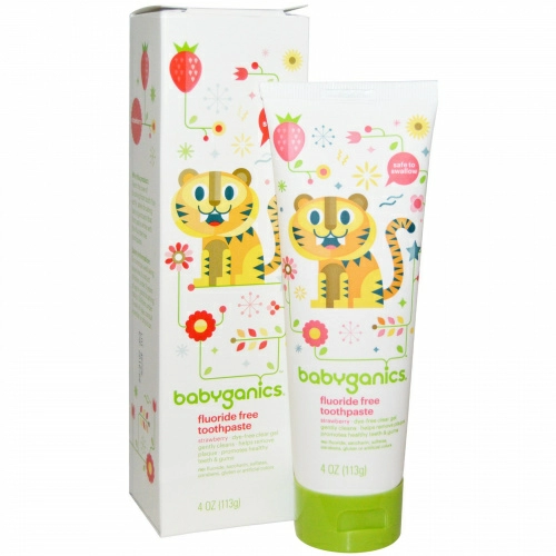 BabyGanics, Скажи Аааааа!, Зубная паста без фторида, клубника, 4 унций (113 г)
