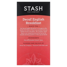 Stash Tea, черный чай, английский завтрак без кофеина, 18 чайных пакетиков, 36 г (1,2 унции)