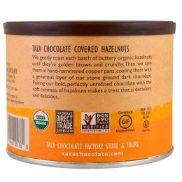 Taza Chocolate, Органический темный шоколад 55% жернового помола, фундук в шоколаде, 226 г (8 унций)