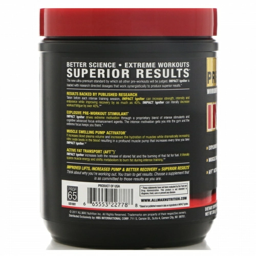 ALLMAX Nutrition, Impact Igniter Pre-Workout, Fruit Punch, 11.6 oz (328 g)