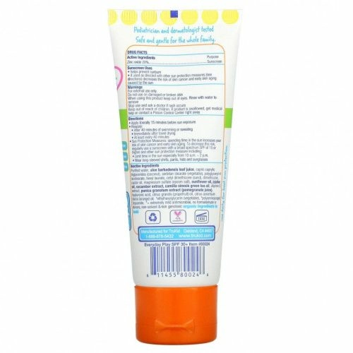 TruKid, TruBaby, солнцезащитное средство для ежедневного использования, SPF 30+, легкий цитрусовый аромат, 58 мл (2 жидк. Унции)