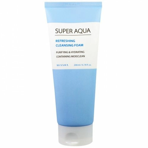 Missha, Super Aqua, освежающая, очищающая пенка, 6.76 жид.унции(200 мл)