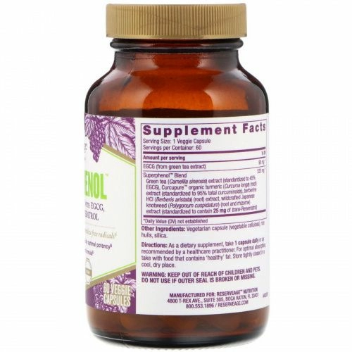 ReserveAge Nutrition, SuperPhenol, 60 вегетарианских капсул