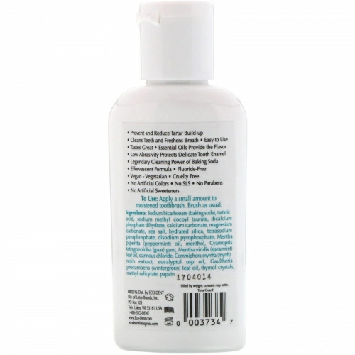 Eco-Dent, TartarGuard, Baking Soda Toothpowder, Fresh Mint, Fluoride Free, 2 oz (56 g)