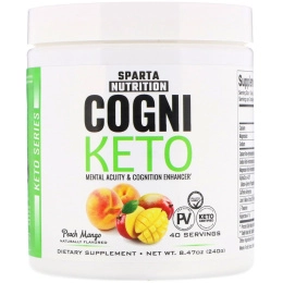 Sparta Nutrition, Keto Series, препарат для улучшения когнитивных функций Cogni Keto, вкус персик-манго, 8,47 унц. (240 г)