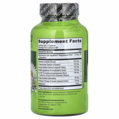 NATURELO, Формула для сна, 60 вегетарианских капсул