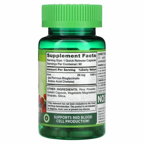 Nature's Truth, Easy Iron, 28 мг, 90 капсул быстрого высвобождения