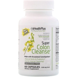 Health Plus, Super Colon Cleanse, 530 мг, 60 капсул