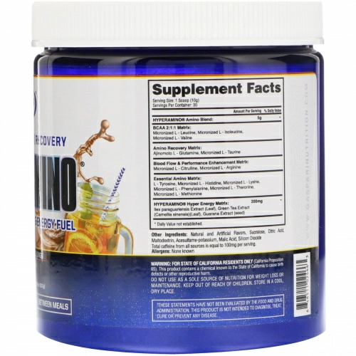 Gaspari Nutrition, HyperAmino, южный сладкий чай, 10,58 унц. (300 г)