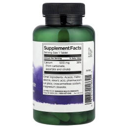 Swanson, Карбонат кальция, аспартат и цитрат, 500 мг, 100 таблеток