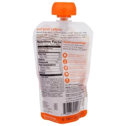 Plum Organics, Ешьте Ваши Цвета: Оранжевый - Персик, Тыква, Морковь и Корица, 3,5 унции (99 г)