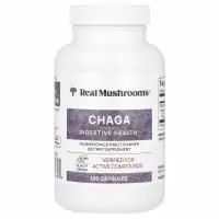 Real Mushrooms, Чага, экстракт грибов в порошке, 120 капсул