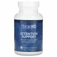 BrainMD, добавка для поддержки внимания, 90 веганских капсул
