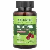 NATURELO, Детские жевательные мармеладки с мелатонином, с клубникой, 60 вегетарианских жевательных таблеток