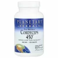 Planetary Herbals, Кордицепс 450, полный спектр, 450 мг, 120 таблеток