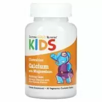 California Gold Nutrition, жевательные таблетки с кальцием и магнием для детей, со вкусом торта, 90 вегетарианских таблеток