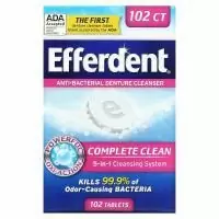 Efferdent, Антибактериальное средство для очищения зубных протезов, комплексная очистка, 102 таблетки
