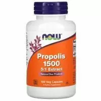 Now Foods, Прополис 1500, 300 мг, 100 вегетарианских капсул