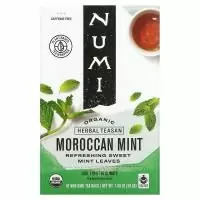 Numi Tea, Органический чай, травяные чаи, марокканская мята, без кофеина, 18 чайных пакетиков, 1,40 унц. (39,6 г)