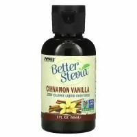 Now Foods, Better Stevia, жидкий подсластитель, корица и ваниль, 2 жидкие унции (60 мл)