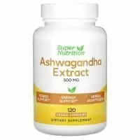 Super Nutrition, Ашваганда, 500 мг, 120 растительных капсул