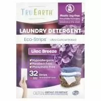 Tru Earth, Eco-Strips®, ультраконцентрированное средство для стирки, сиреневый бриз, 32 полоски