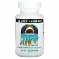 Source Naturals, AHCC - активное соединение, связанное с гексозой (500 мг) 60 капсул