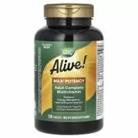 Nature's Way, Alive! Max3 Potency, полный мультивитаминный комплекс для взрослых, без добавленного железа, 180 таблеток