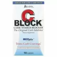 Absolute Nutrition, C Block, блокировщик крахмала и углеводов, 90 капсул