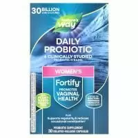 Nature's Way, Fortify, женский пробиотик + пребиотики, повседневный уход, 30 миллиардов, 30 овощей с отсроченным высвобождением. капсул с отсроченным высвобождением