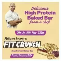 FITCRUNCH, Fit Crunch, батончик с высоким содержанием протеина, арахисовая паста и желе, 9 батончиков, 46 г (1,62) каждый