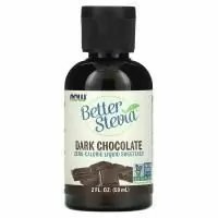 Now Foods, Жидкость BetterStevia, жидкий подсластитель, содержащий ноль калорий, темный шоколад, 2 ж. унц. (59 мл)