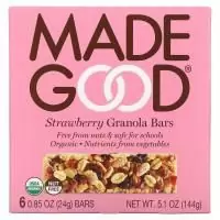 MadeGood, Батончик-гранола, клубника, 6 батончиков, 24 г (0,85 унции)