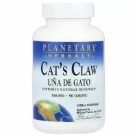 Planetary Herbals, Кошачий коготь, Уна де Гато, 750 мг, 90 таблеток