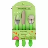 Green Sprouts, Обучающий набор столовых приборов 12+ месяцев (зеленый) 1 шт
