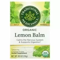 Traditional Medicinals, Травяной чай, органическая мелисса, без кофеина, 16 отдельных пакетиков, 24 г